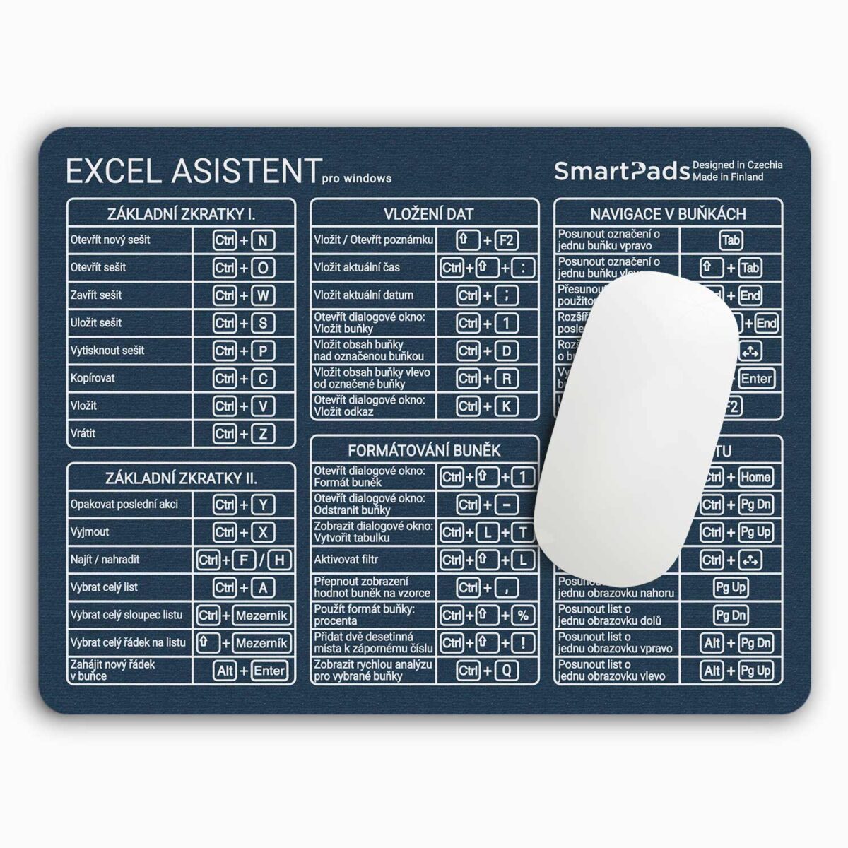 Podložka pod myš Excel – modrá, pohled zepředu Podložka pod myš Excel – modrá, pohled zepředu