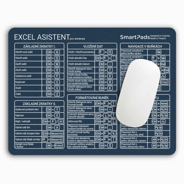 Podložka pod myš Excel – modrá, pohled zepředu Podložka pod myš Excel – modrá, pohled zepředu