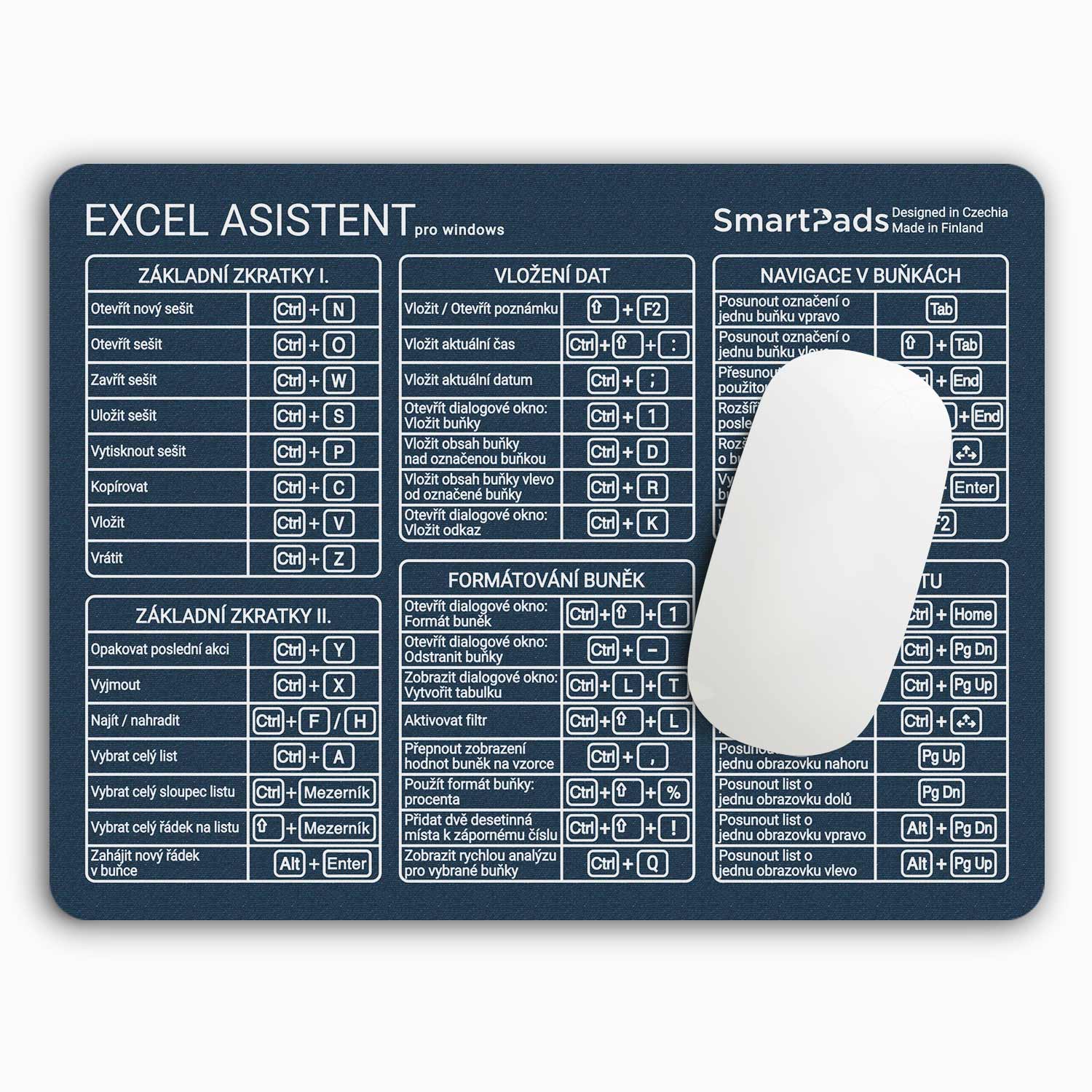 Podložka pod myš Excel – modrá, pohled zepředu